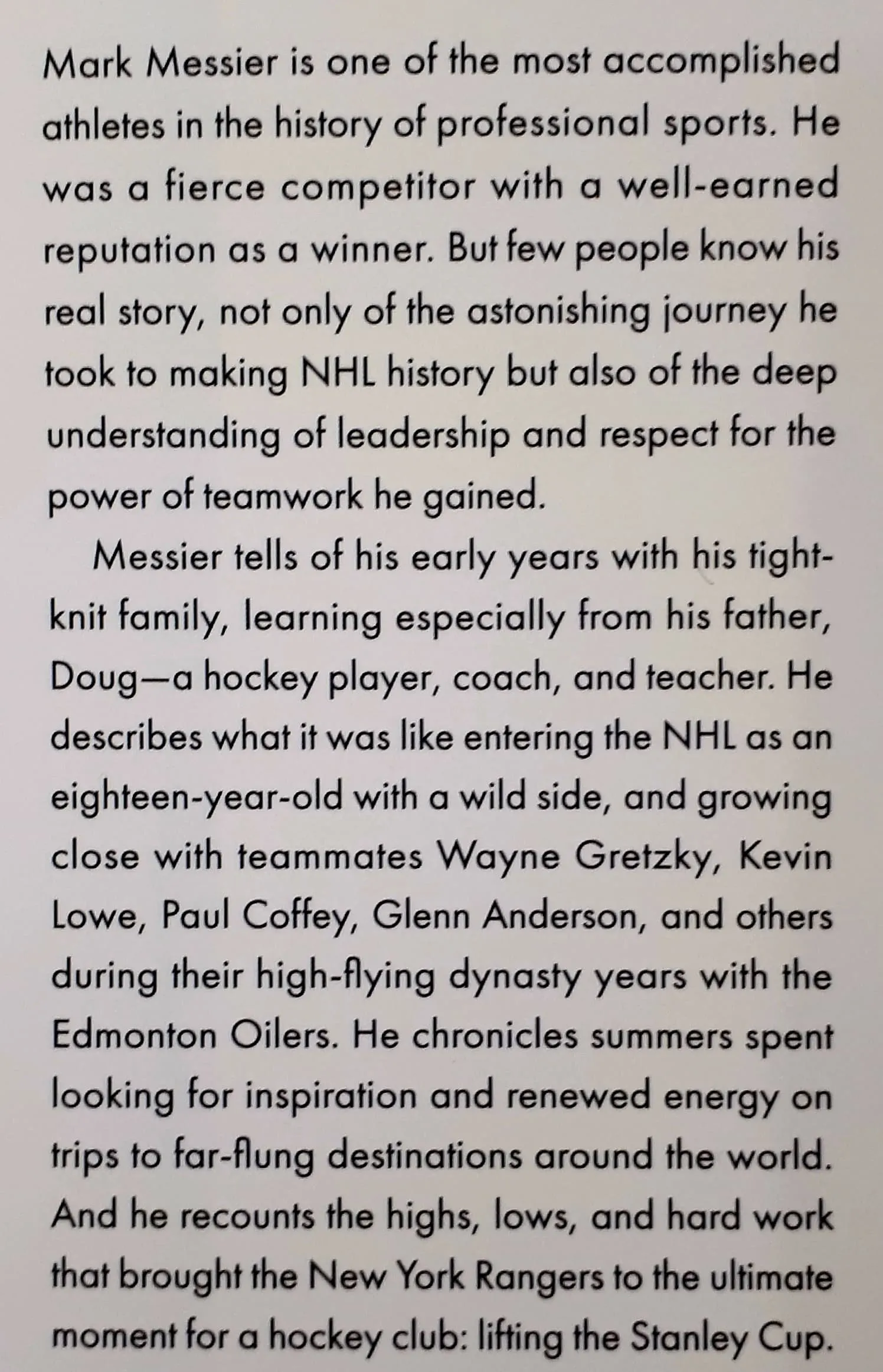 NO ONE WINS ALONE - Mark Messier, Jimmy Roberts
