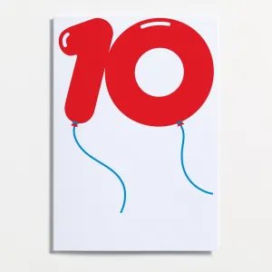 No.10 Birthday Balloon Card