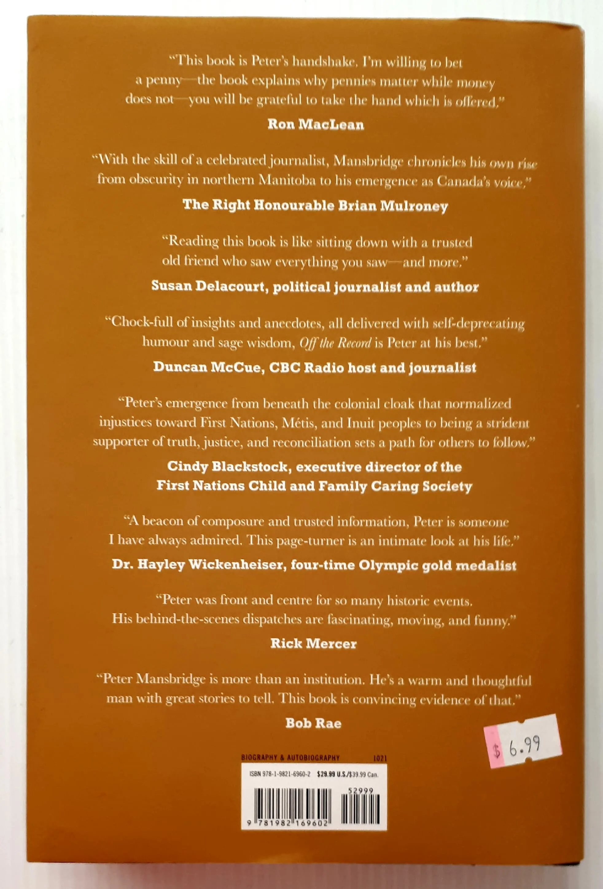 OFF THE RECORD - Peter Mansbridge