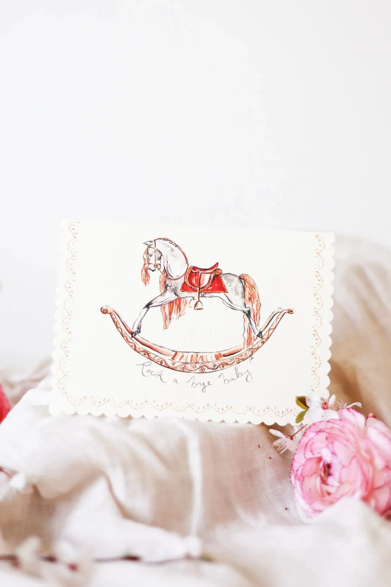 Rock a Bye Baby Scalloped Edge Card