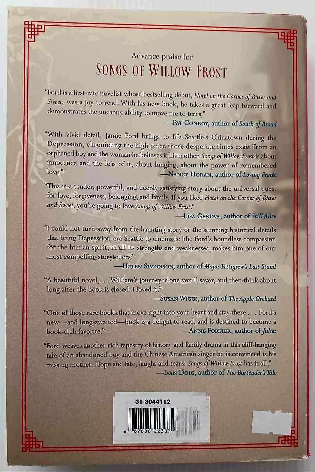 SONGS OF WILLOW FROST (SIGNED) - Jamie Ford