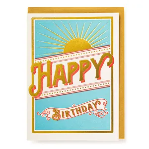 Star Burst Happy Birthday Card