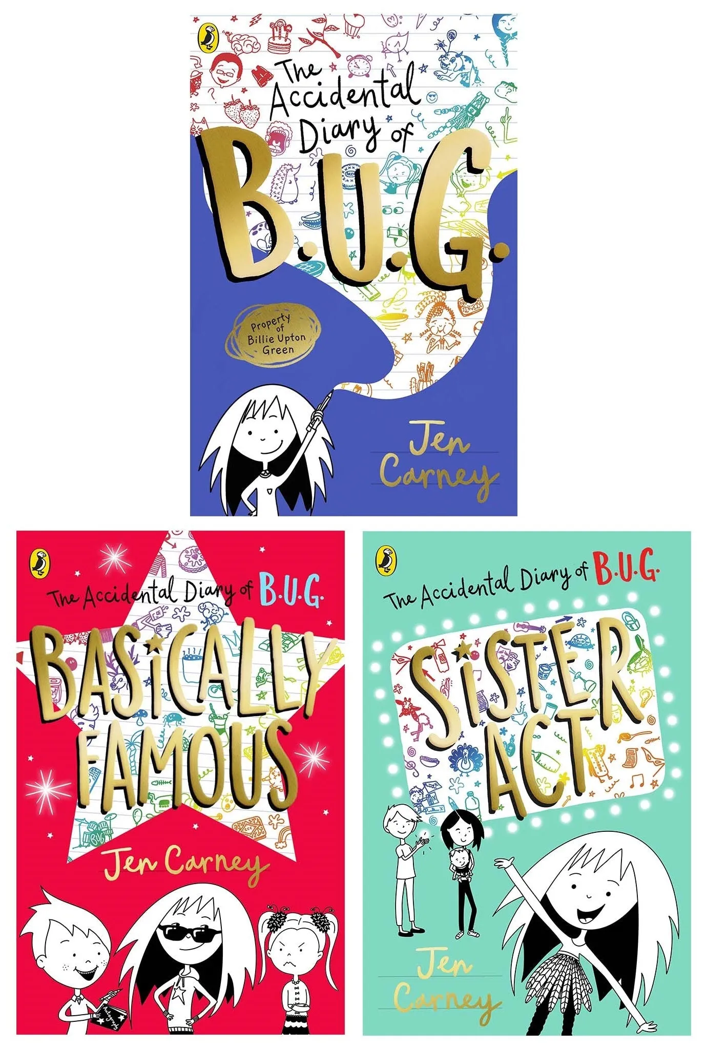 The Accidental Diary of B.U.G. Series 3 Books Collection Set By Jen Carney - Ages 7-11 - Paperback