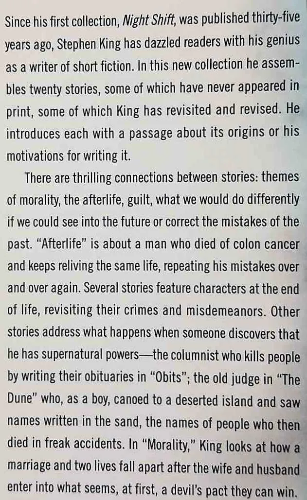THE BAZAAR OF BAD DREAMS - Stephen King