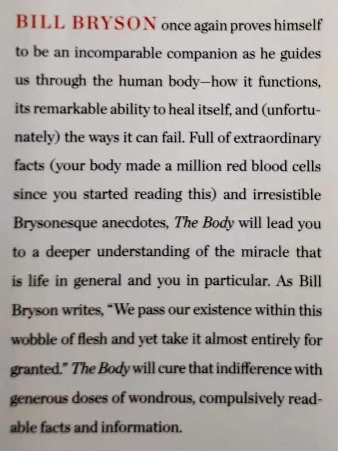 THE BODY - Bill Bryson