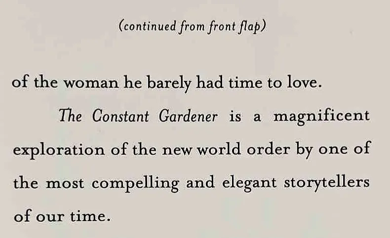 THE CONSTANT GARDENER - John le Carre