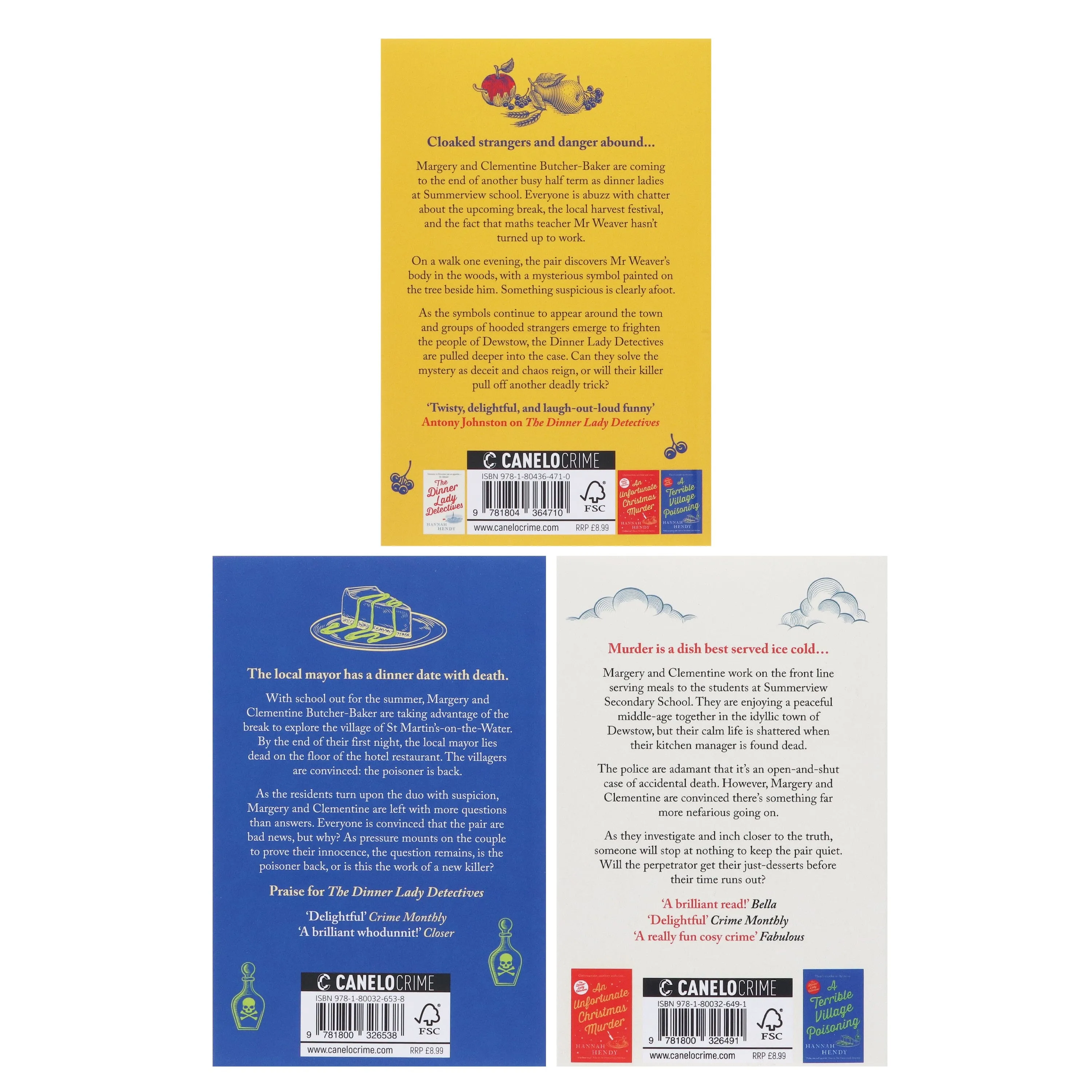 The Dinner Lady Detectives Series (Set 2) by Hannah Hendy 3 Books Collection Set - Fiction - Paperback