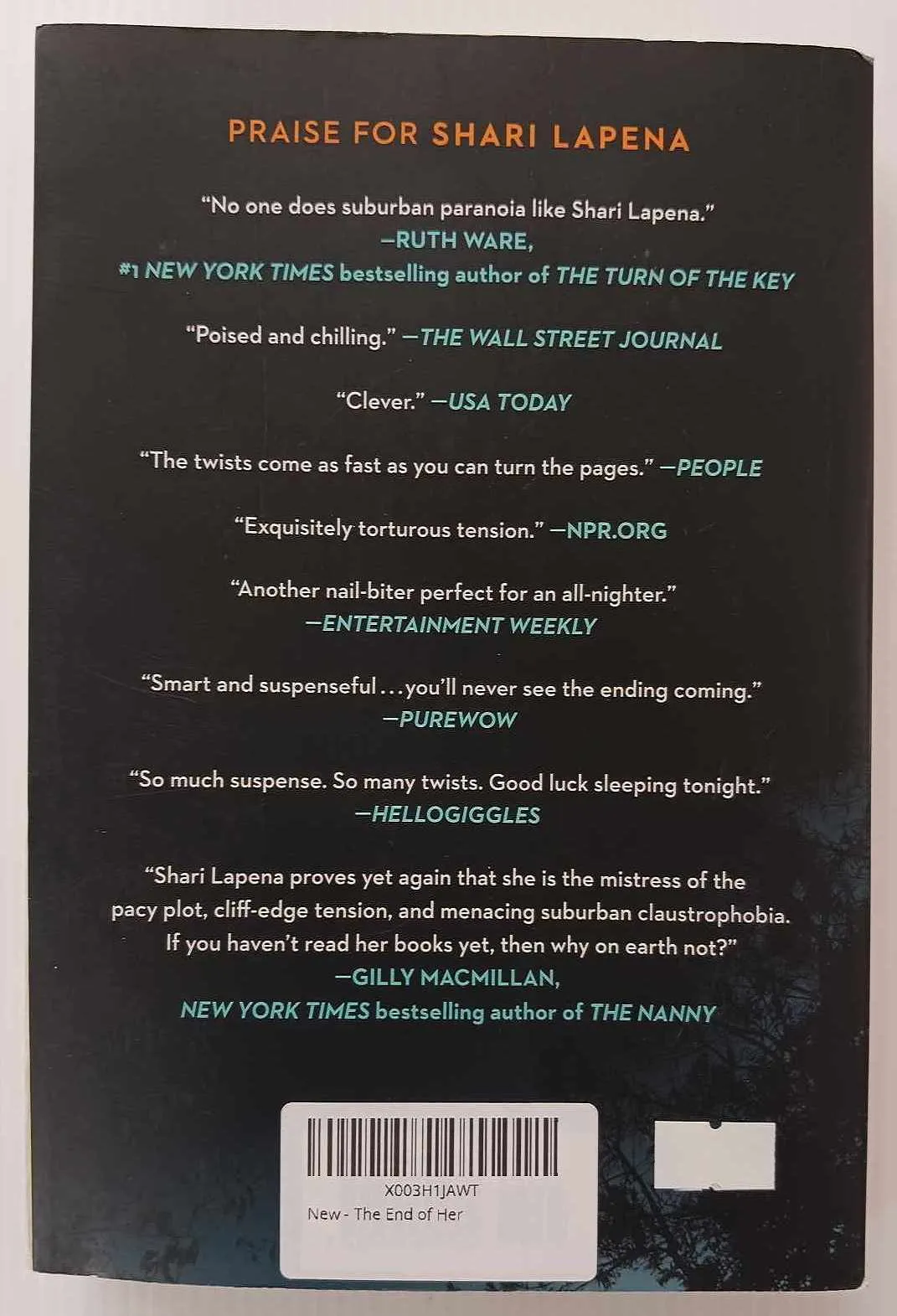 THE END OF HER - Shari Lapena