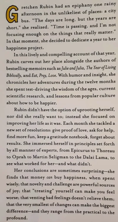 THE HAPPINESS PROJECT - Gretchen Rubin