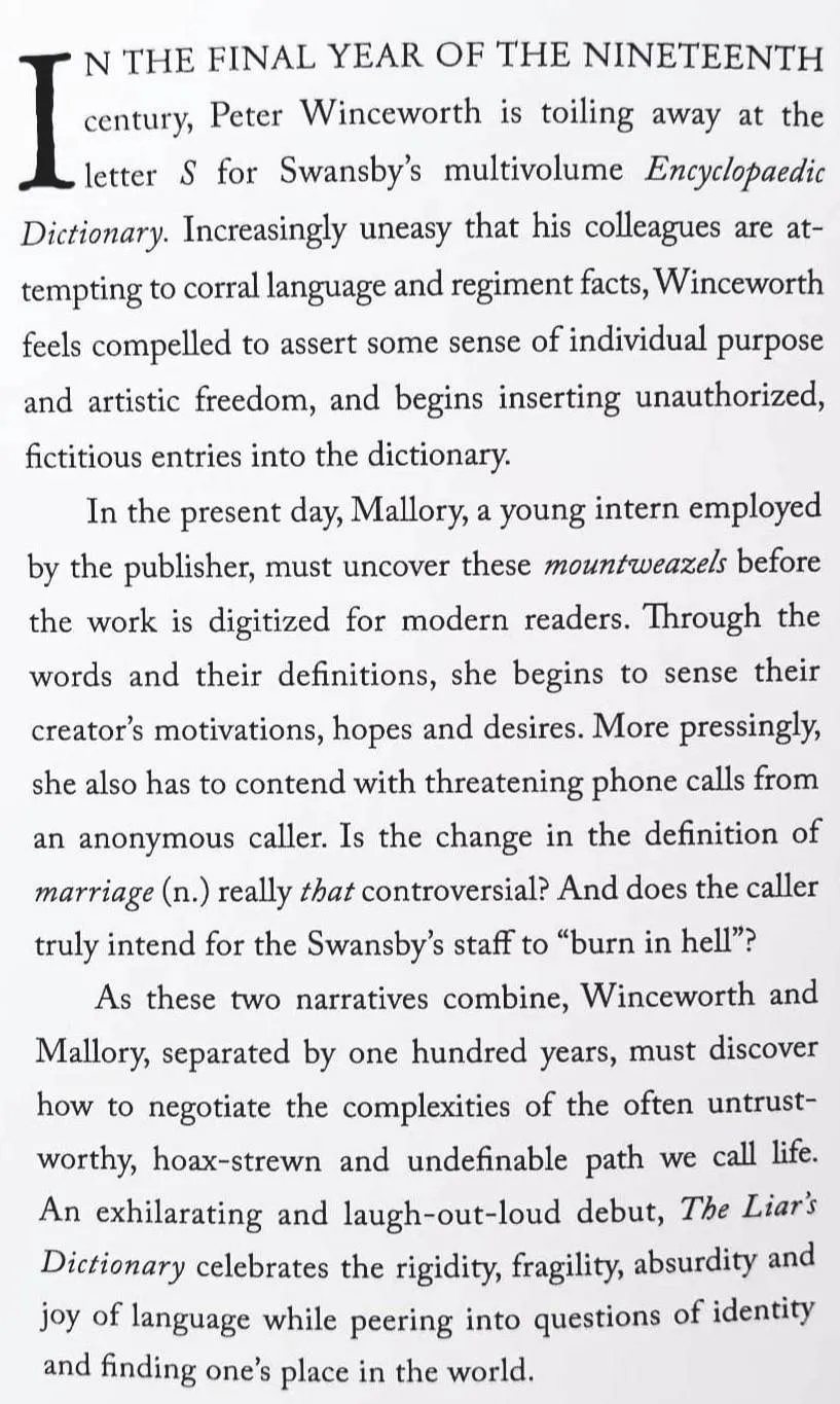 THE LIAR'S DICTIONARY - Eley Williams