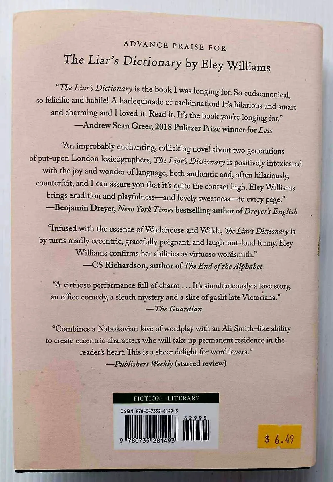 THE LIAR'S DICTIONARY - Eley Williams