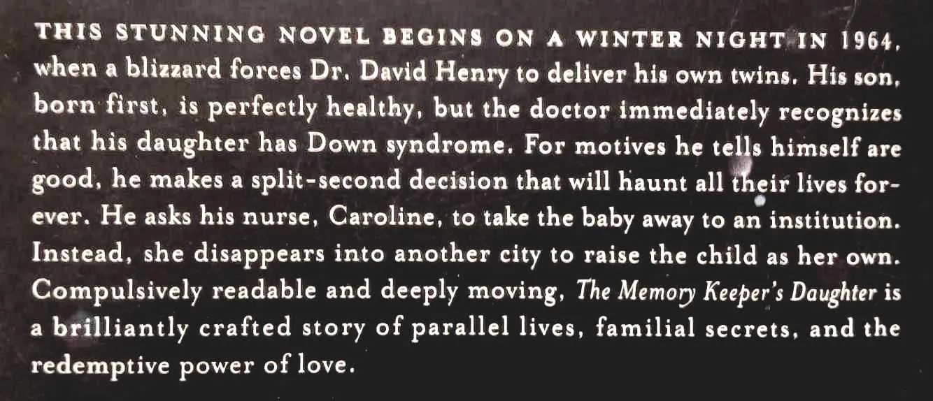 THE MEMORY KEEPER'S DAUGHTER - Kim Edwards