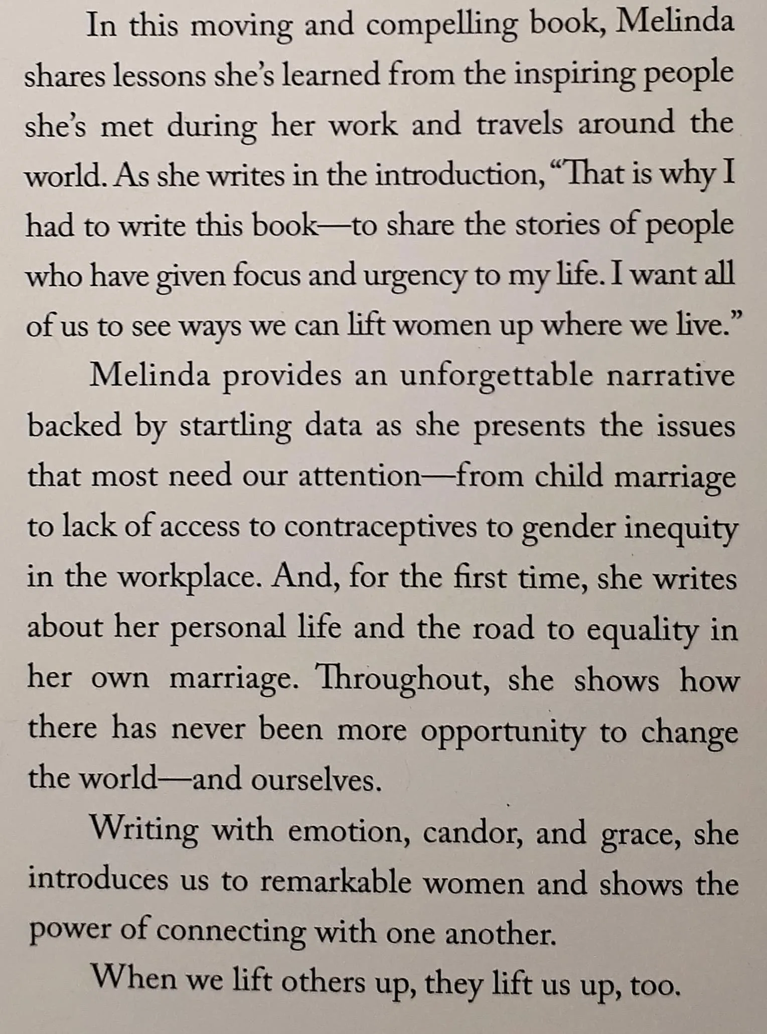 THE MOMENT OF LIFT - Melinda Gates
