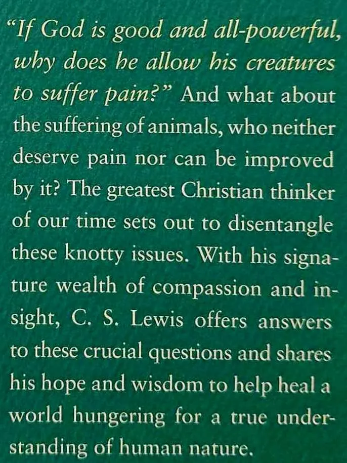 THE PROBLEM OF PAIN - C.S. Lewis