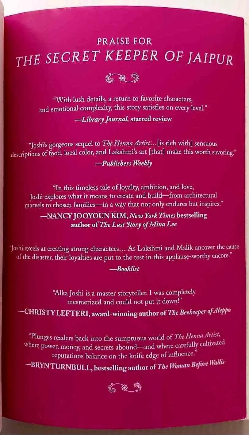 THE SECRET KEEPER OF JAIPUR - Alka Joshi