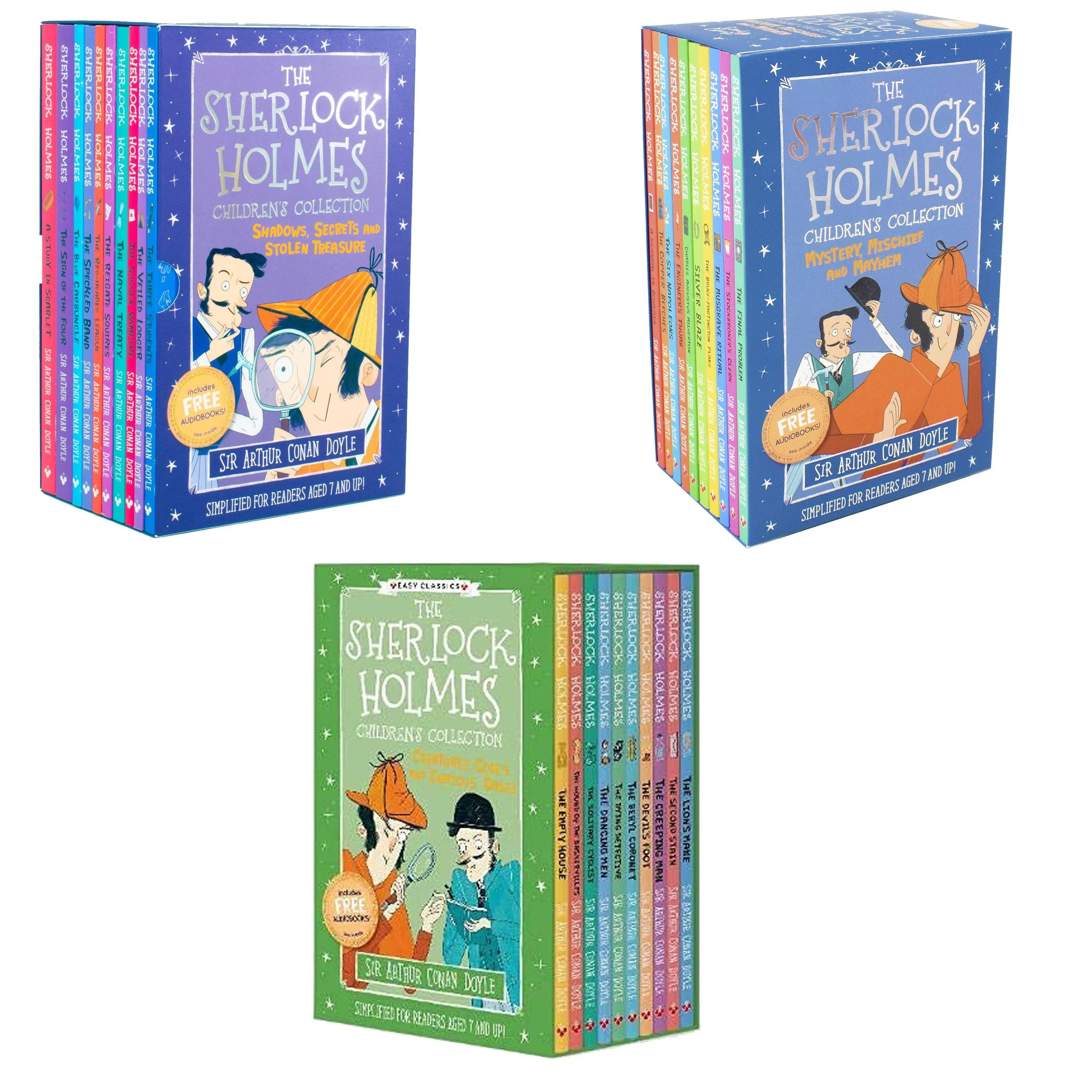 The Sherlock Holmes Children's 30 Books Collection (Series 1, 2 & 3) by Sir Arthur Conan Doyle - Ages 7-9 – Paperback