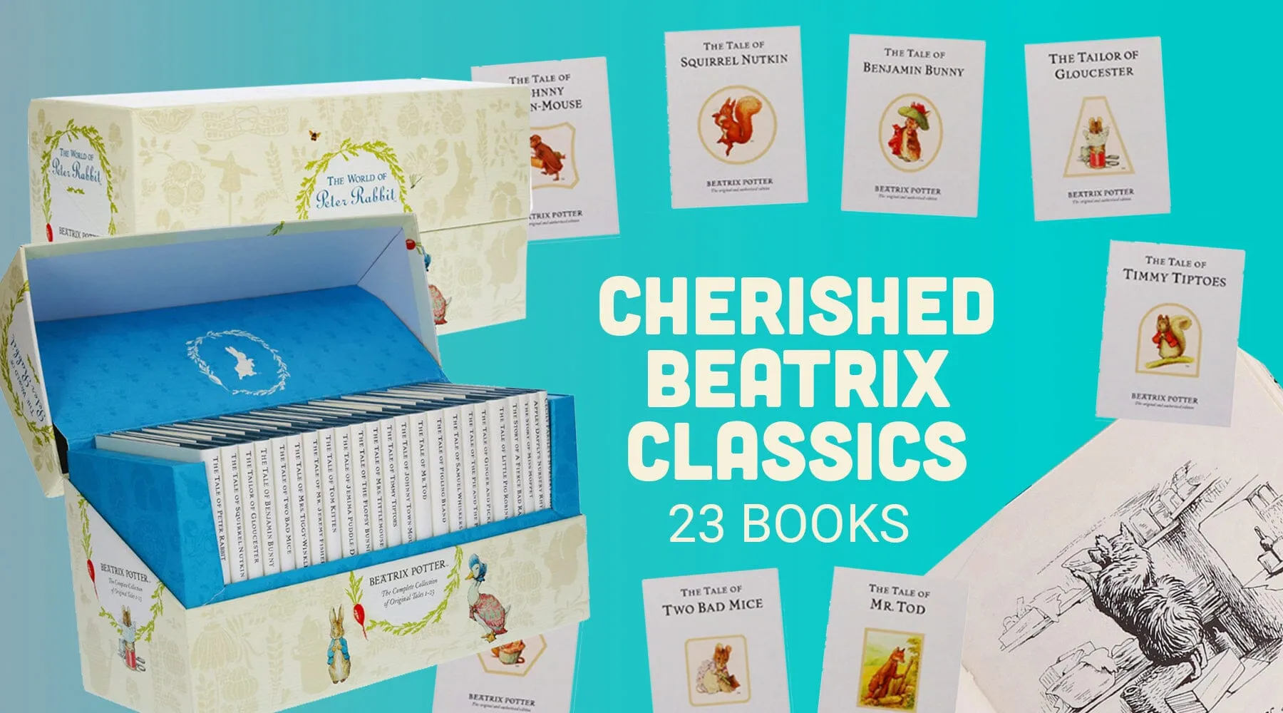 The World of Peter Rabbit Complete Collection by Beatrix Potter 23 Books Box Set - Ages 3-6 - Hardback