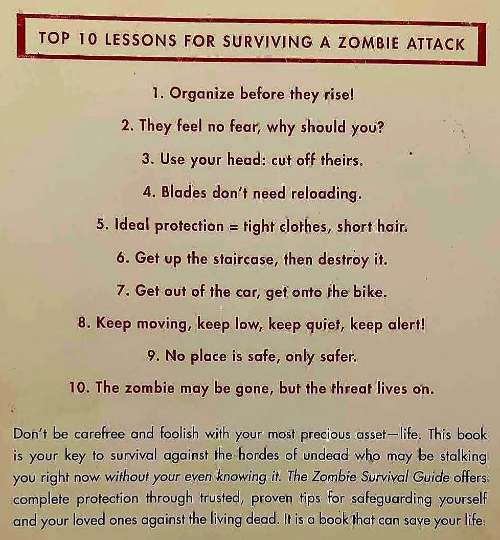 THE ZOMBIE SURVIVAL GUIDE - Max Brooks