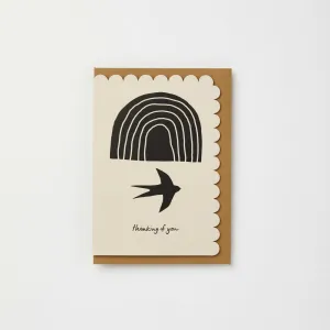 Thinking of You Rainbow Swallow Card
