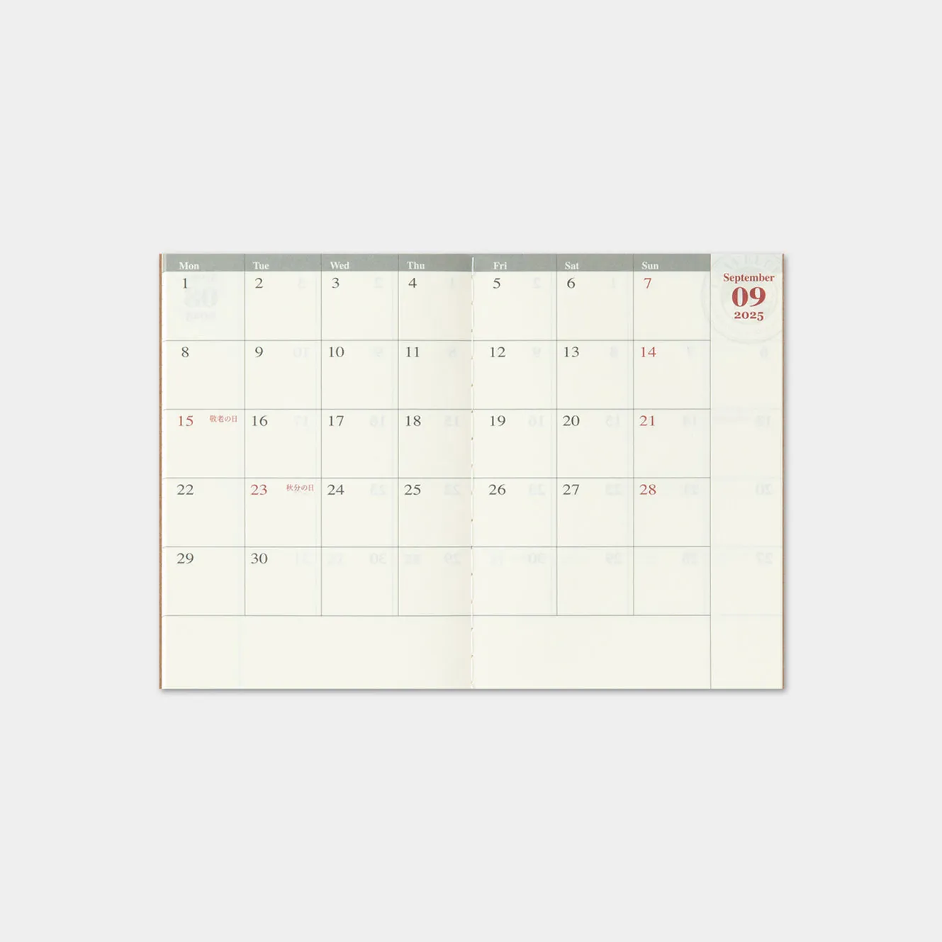 Traveler's Company - 2025 Diary - Insert - Passport - Monthly