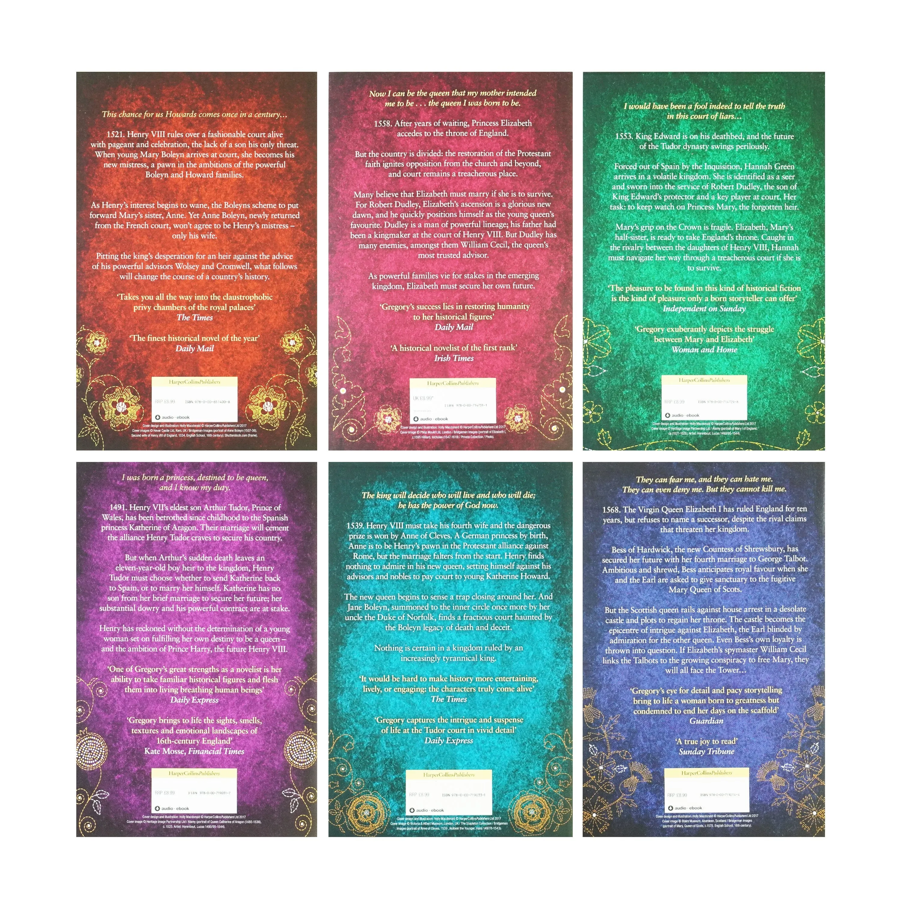 Tudor Court Novels 6 Books Collection Set By Philippa Gregory - Fiction - Paperback