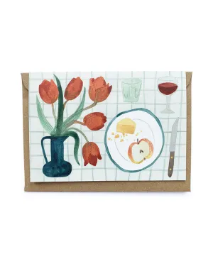 Tulips, Cheese & Apple Card