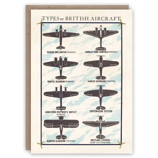 Types of British Aircraft Card