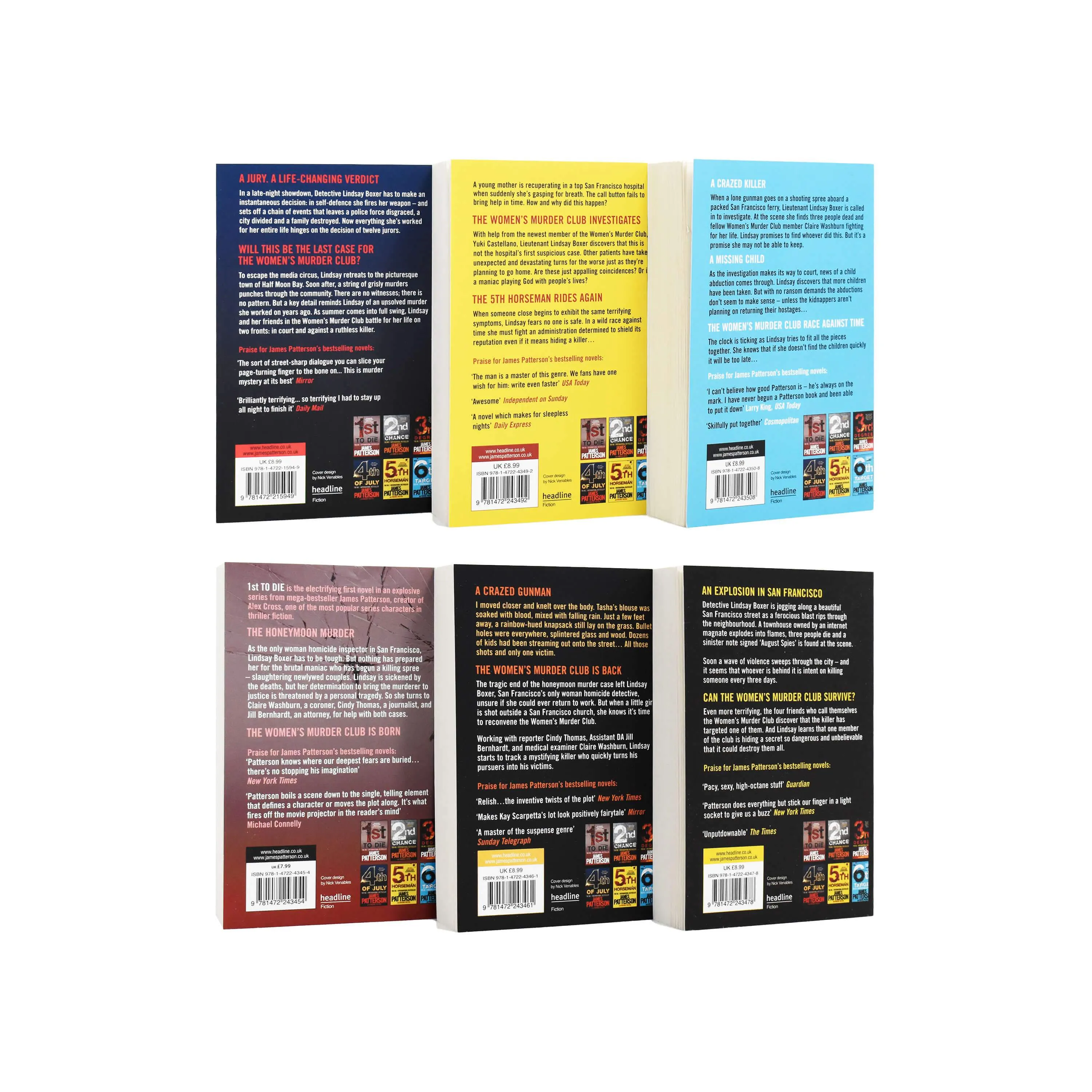 Women's Murder Club by James Patterson: Books 1-6 Collection Set - Fiction - Paperback