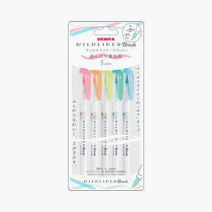 Zebra - Brush Pen - Mildliner Double Sided - Fluorescent Set