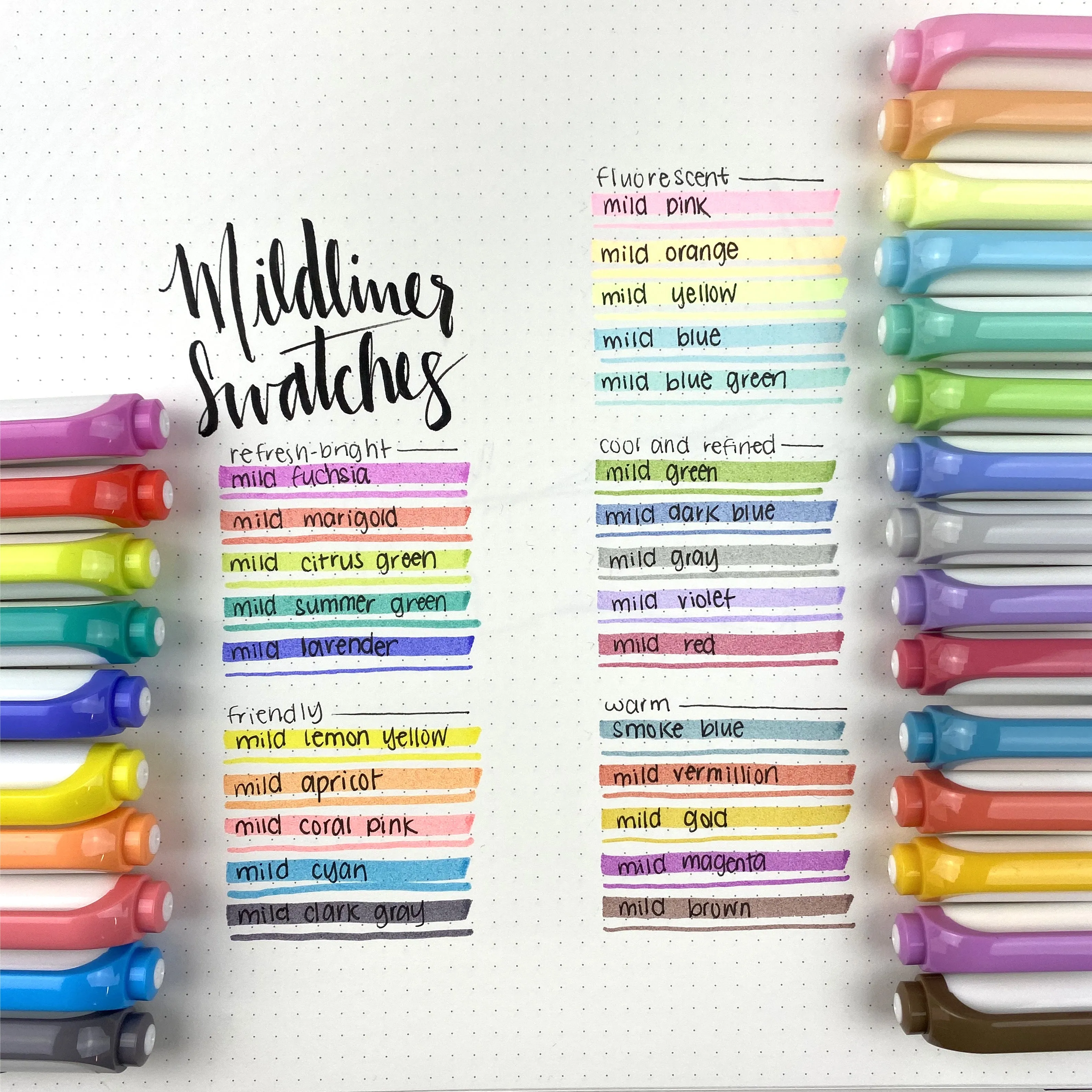 Zebra - Highlighter - Mildliner Double Sided - Friendly Mild Set